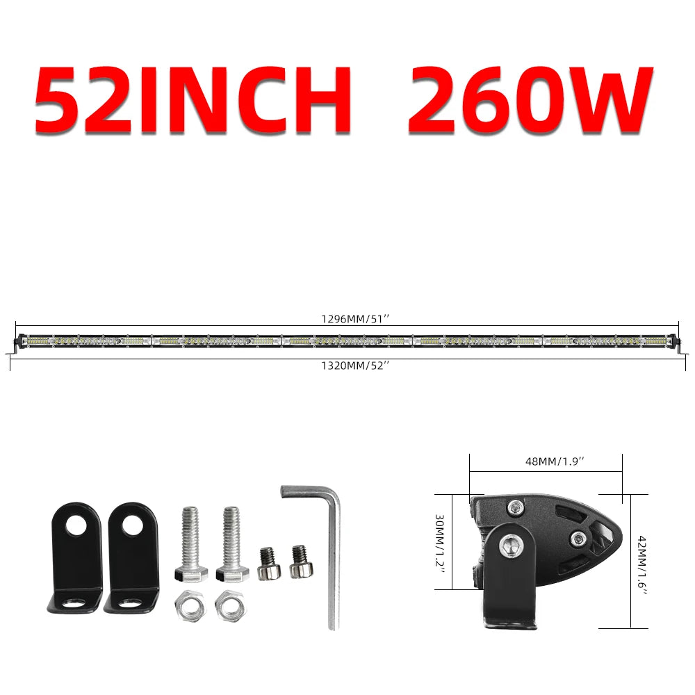 Barra de Luz LED de Trabalho CO LIGHT 10D 10 20 30 polegadas 52W 104W 156W Combo Barra de Luz LED 4x4 Offroad para Trator Barco 4WD 4x4 Camionetas ATV
