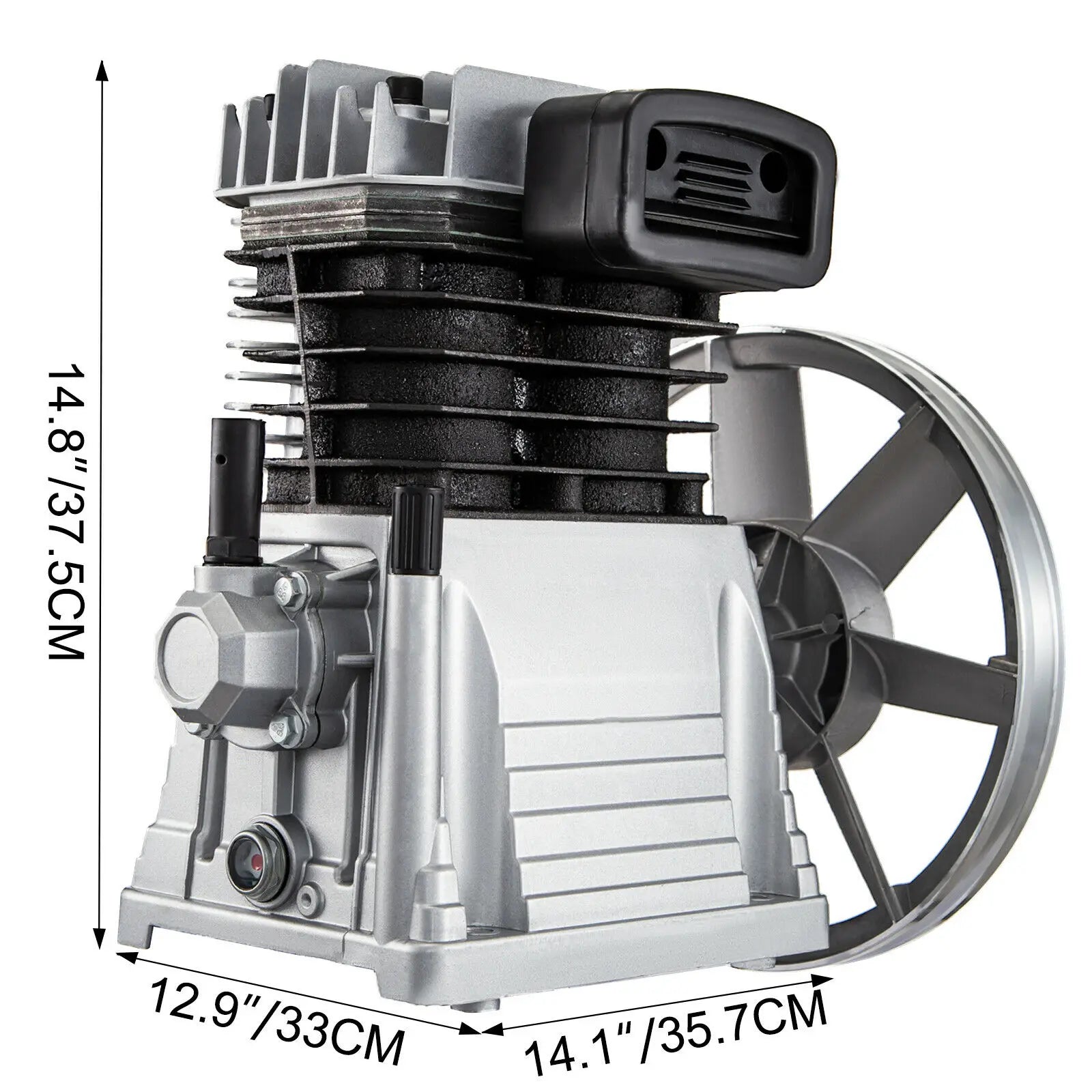 Cabeças de Compressor de Ar SucceBuy Pistão Cilindro Duplo Estágio Único 2,2KW 375L/MIN 12CFM 11 Bar 159,5PSI 1300RPM para Químicos