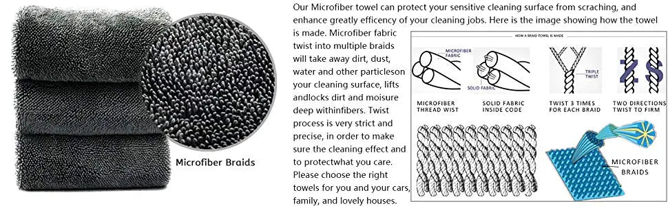 Microfiber Twist car wash towel Professional Car Cleaning Drying Cloth towels for Cars Washing Polishing Waxing Detailing 