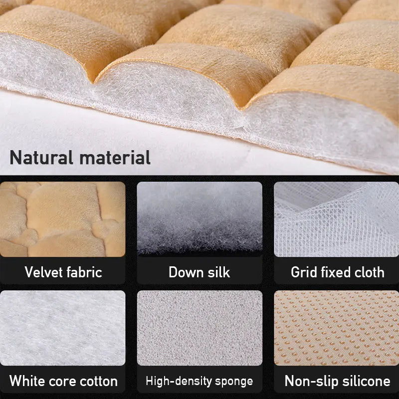 SEAMETAL Plush Car Seat Cover Soft Vehicle Seat Cushion with Backrest Pad Anti Scratch Chair Protector Universal for Sedan Suv