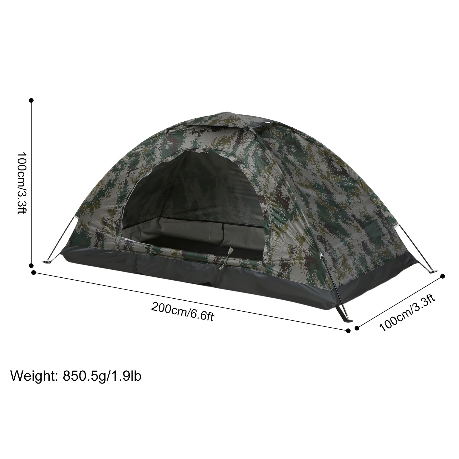 Tomshoo 1/2 Person Ultralight Camping Tent Single Layer Portable Hiking Tent Anti-UV Coating UPF 30+ for Outdoor Beach Fishing 