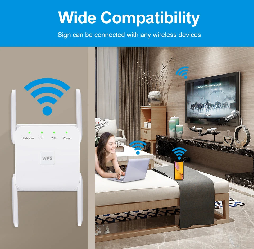 Dual-Band Plug-In Wi-Fi Range Extender