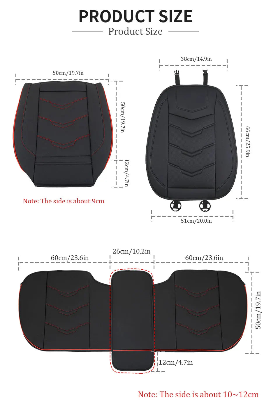 SEAMETAL Wrapped Car Seat Cover Anti Scratch Wear-Resistant Vehicle Seat Protector Cushion PU Leather Breathable Auto Chair Pad