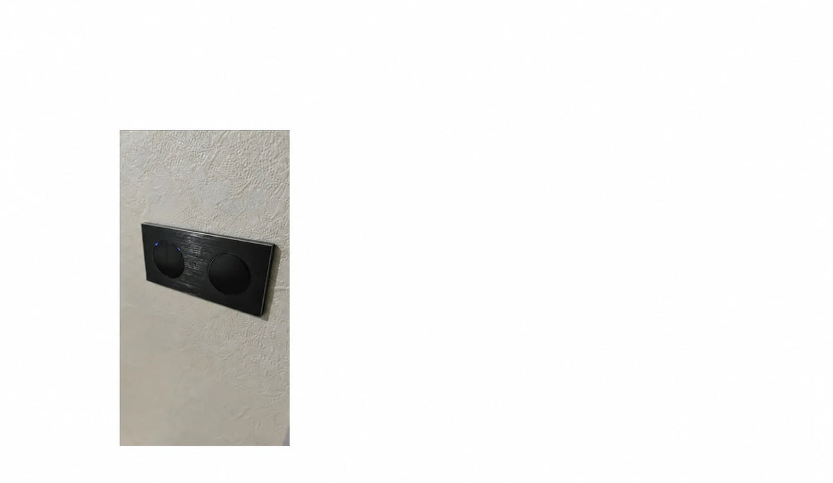 Opções de interruptores de parede modulares L6 em vidro preto
