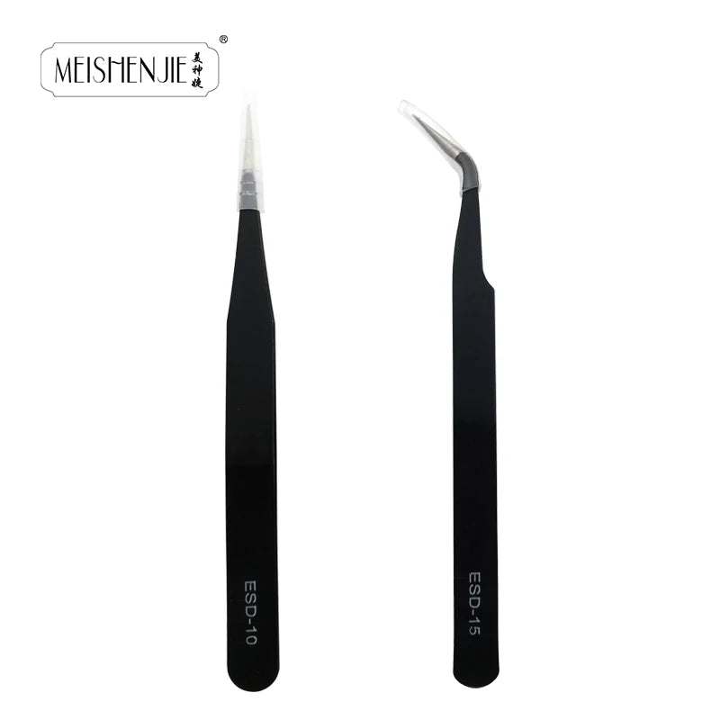 MEISHENJIE 1PC Stainless Steel Curved Straight Eyebrow False Eyelash Tweezers Nail Art Extension Makeup Tool Eeyelashes Tweezers 