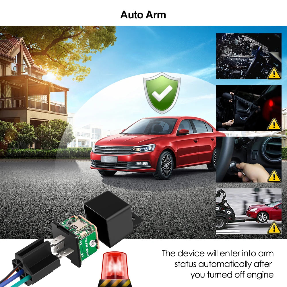 MiCODUS Relay GPS Tracker Car MV730 9-90V Cut Fuel ACC Detect 2G 4G Mini Motorcycle GPS Realtime Track Vibrate Alert FREE APP 