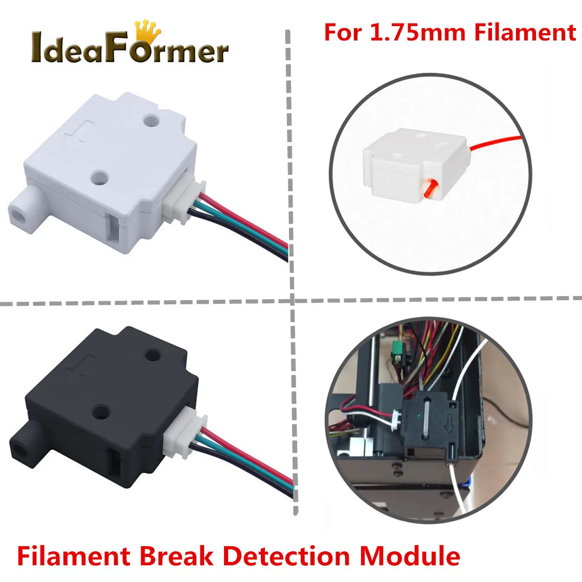 1.75 mm Filament Run-Out Sensor with 1 m Cable