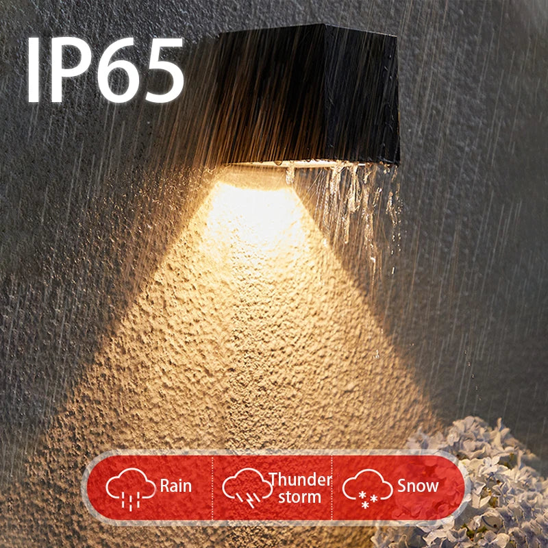 Solar Wall Light with Light Sensor, IP65, Warm White or RGB