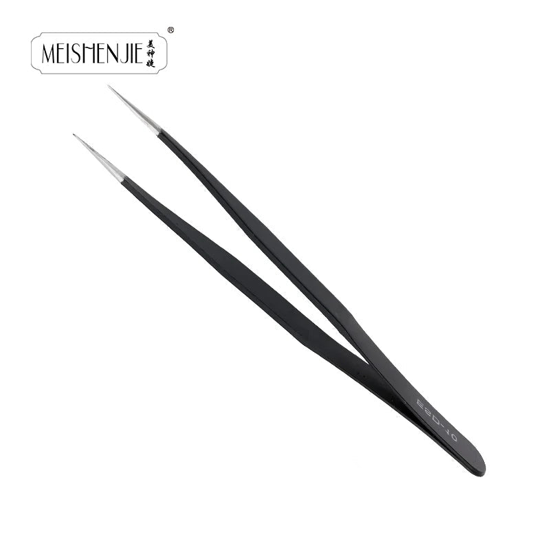 MEISHENJIE 1PC Stainless Steel Curved Straight Eyebrow False Eyelash Tweezers Nail Art Extension Makeup Tool Eeyelashes Tweezers 