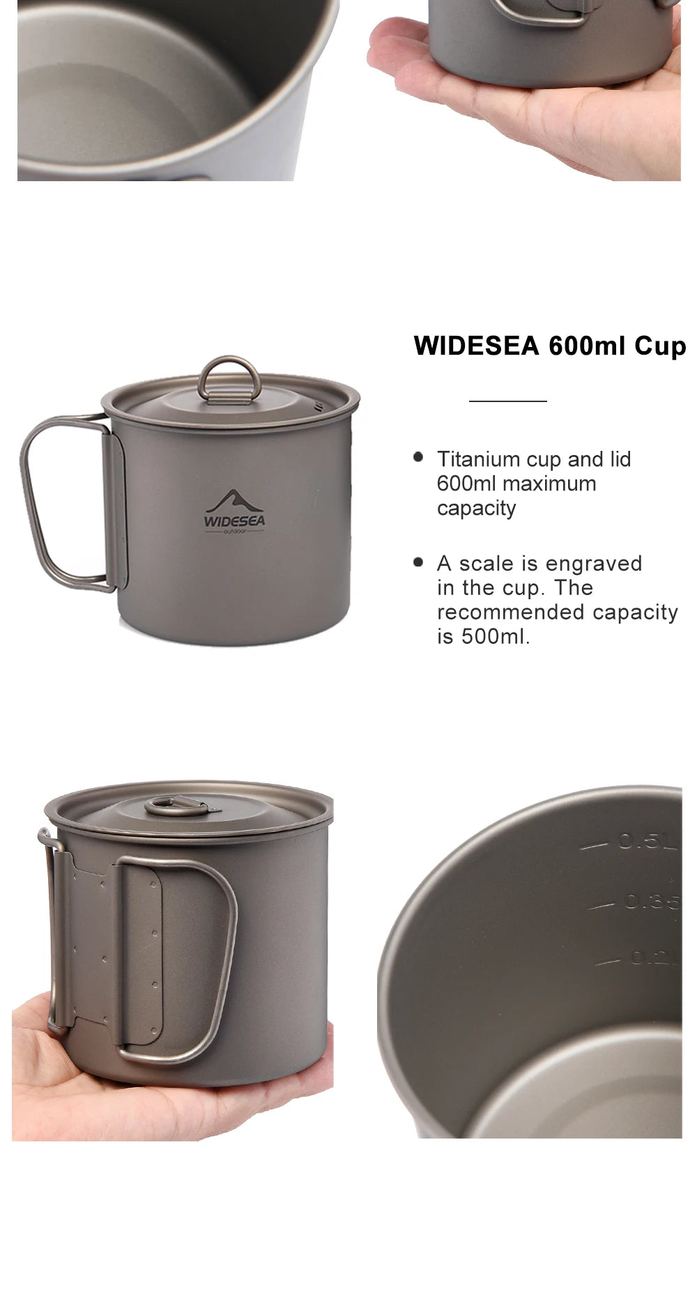 Camping Titanium Mug 0.6L