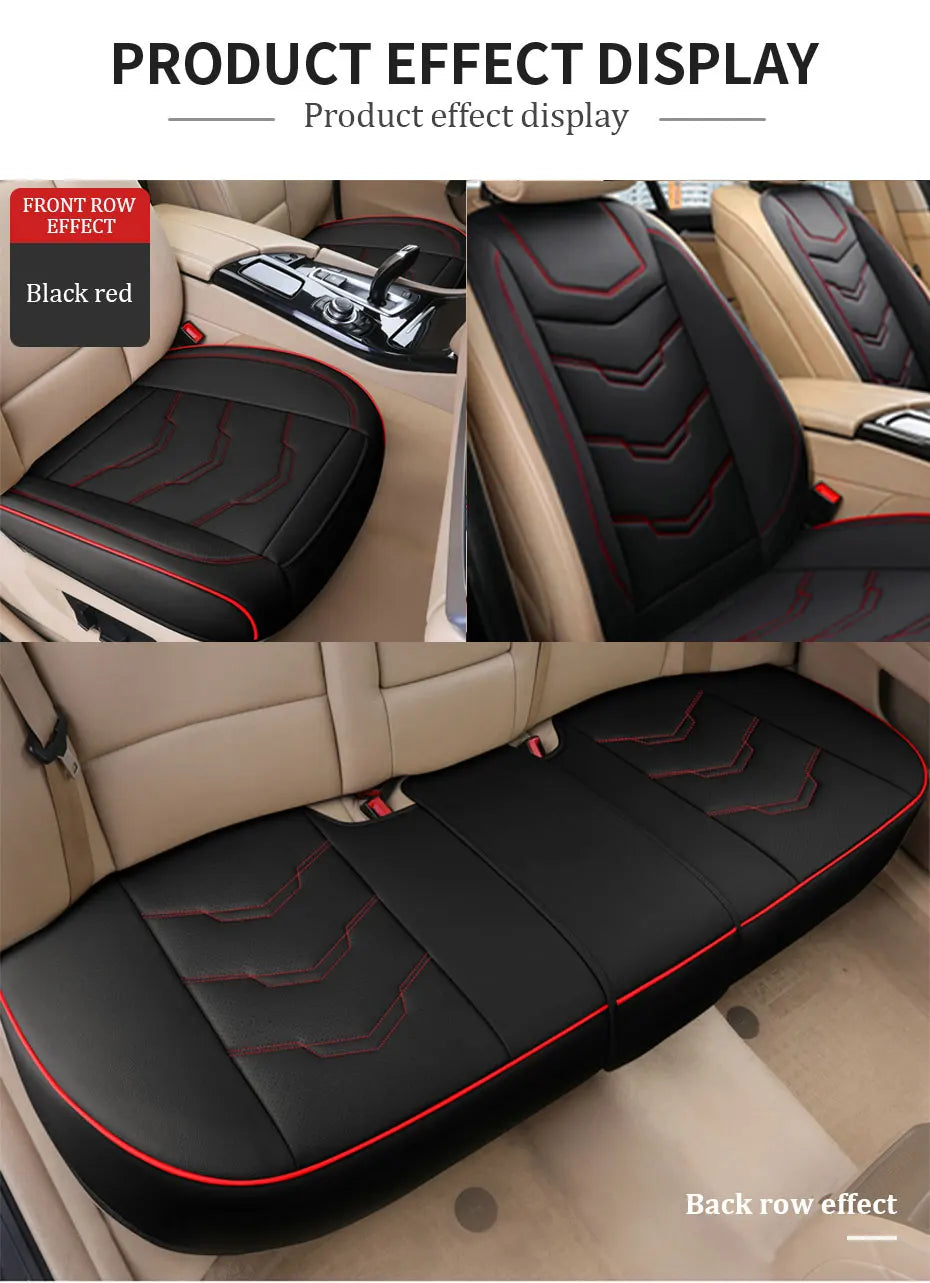 SEAMETAL Wrapped Car Seat Cover Anti Scratch Wear-Resistant Vehicle Seat Protector Cushion PU Leather Breathable Auto Chair Pad