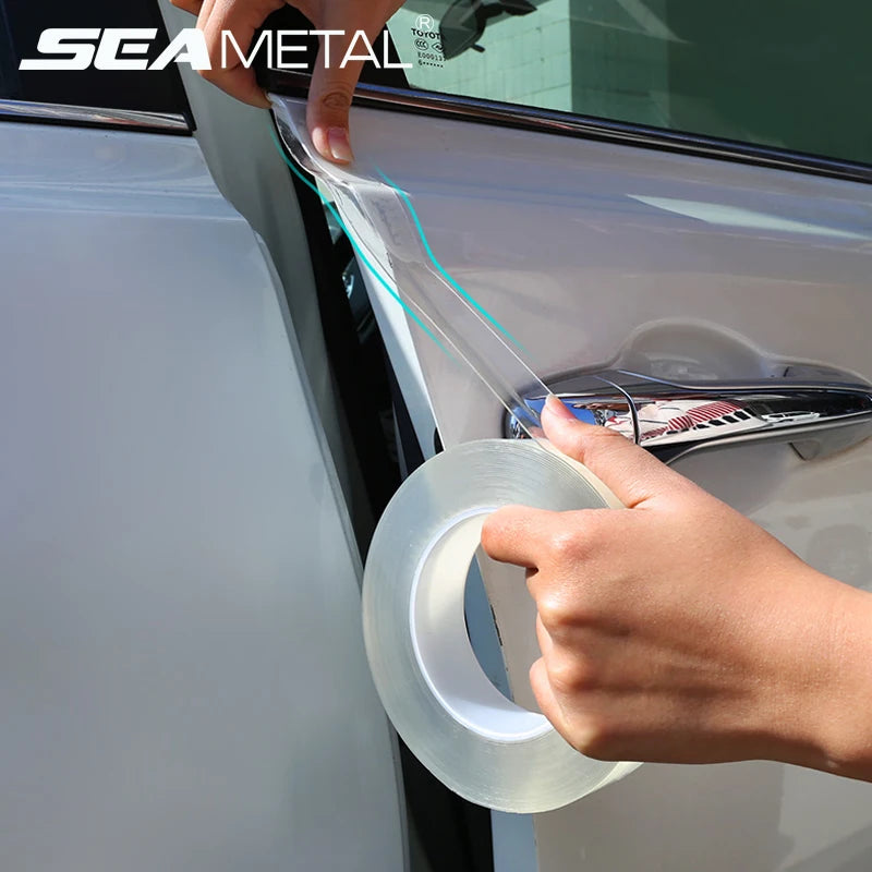 SEAMETAL Transparent Car Sticker Anti Scratch Door Sill Protective Film Free-Cutting Universal PVC Door Edge Protector Sticker