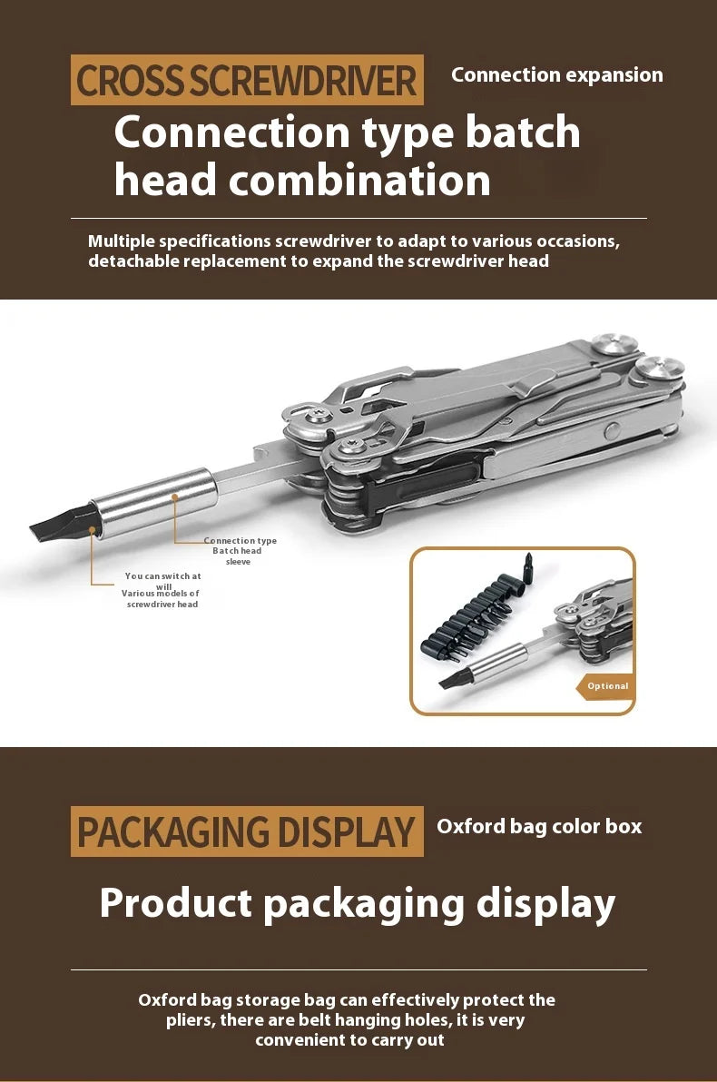 Folding Stainless-Steel Pliers Multitool