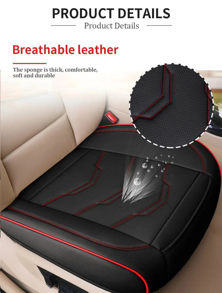 SEAMETAL Wrapped Car Seat Cover Anti Scratch Wear-Resistant Vehicle Seat Protector Cushion PU Leather Breathable Auto Chair Pad