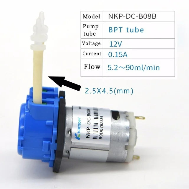 Kamoer DC 12V 24V Dosing Pump Peristaltic Pumps Dosing Head With Connector Arduino Aquarium Lab Analytic Diy Liquids Motor Tool 