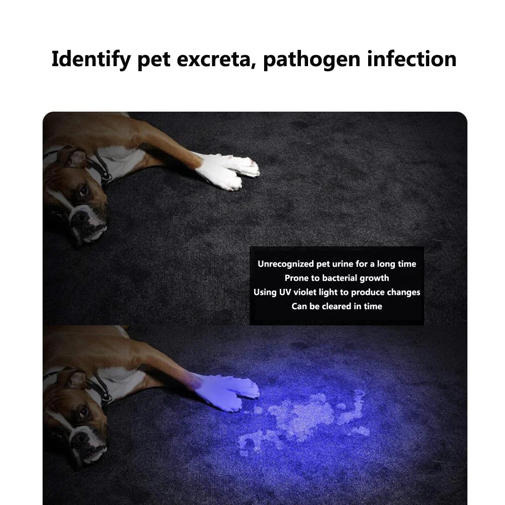 128LED 395nm UV Flashlight High Power Ultraviolet Torch Money Ore Pet Stains Invisible ink Scorpion Marker Fluorescent light 