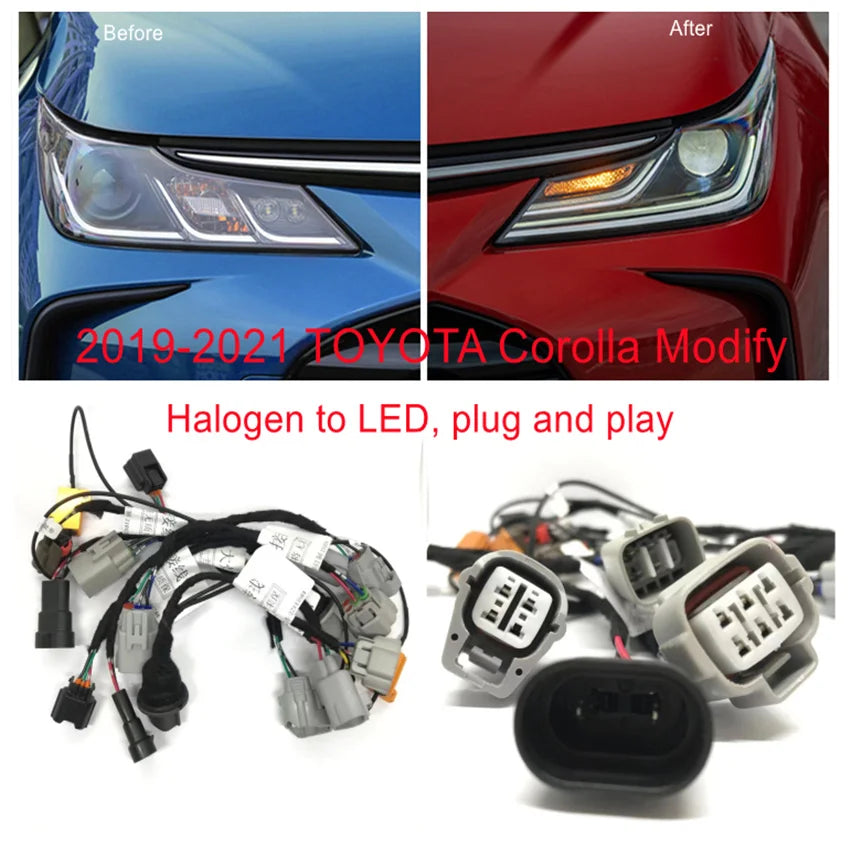 CZMOD Modification de phare de voiture Adaptateur de câblage spécial Fiche pour Toyota Corolla 2019-2021 Passage d’halogène à LED