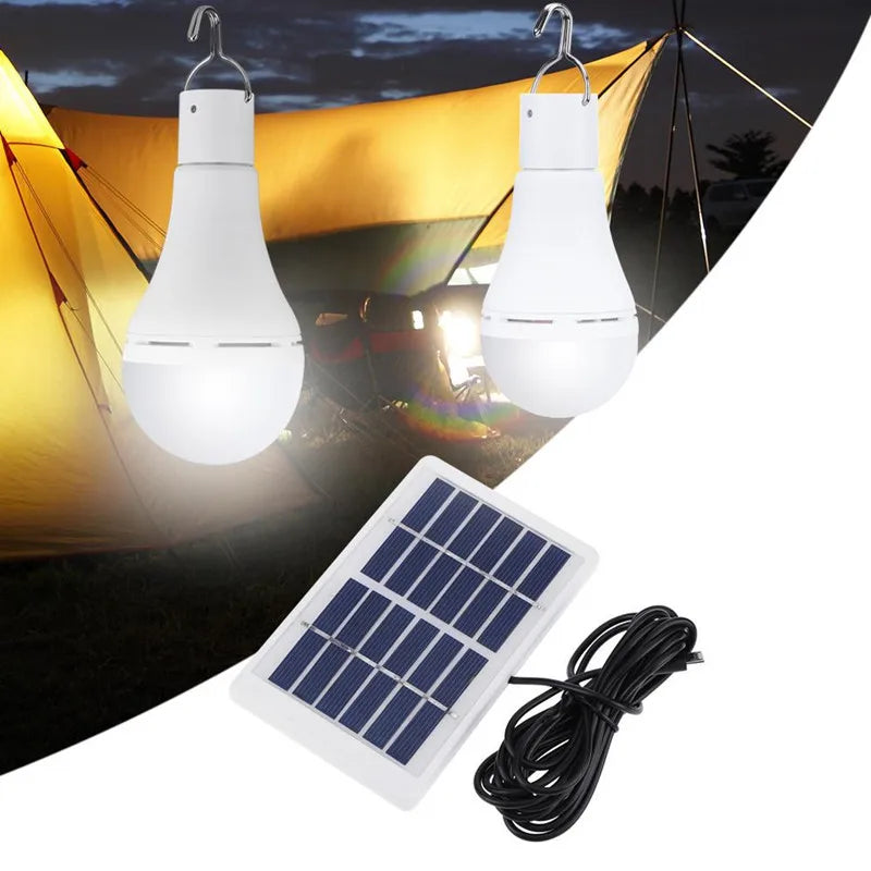 Lampadina LED solare da esterno, impermeabile, con telecomando e timer, lampada solare da giardino da appendere, luce di emergenza per escursionismo, campeggio e pesca