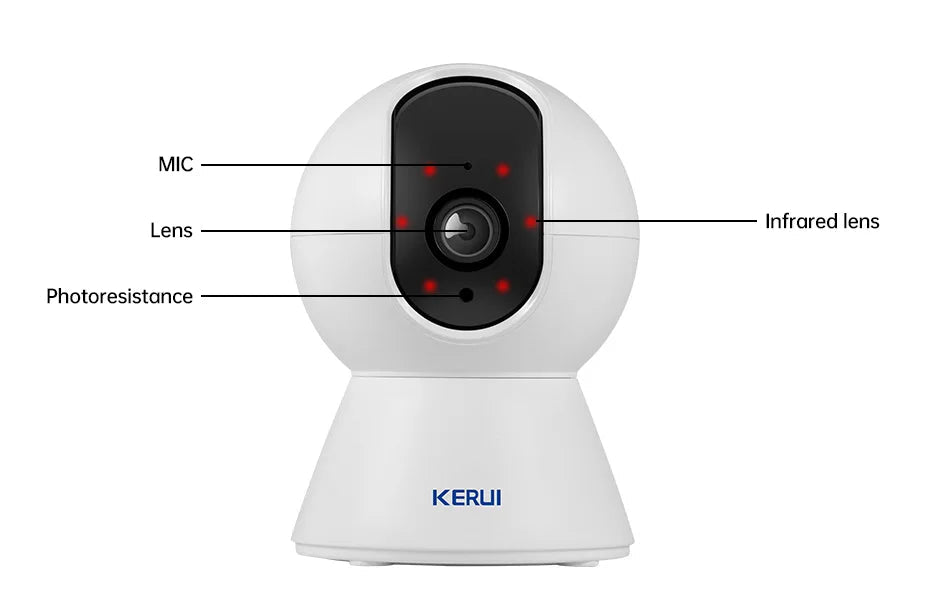 KERUI Mini Indoor Wireless 5MP Tuya Smart WiFi IP Camera Home Security CCTV Surveillance Camera With Auto Tracking Onvif 