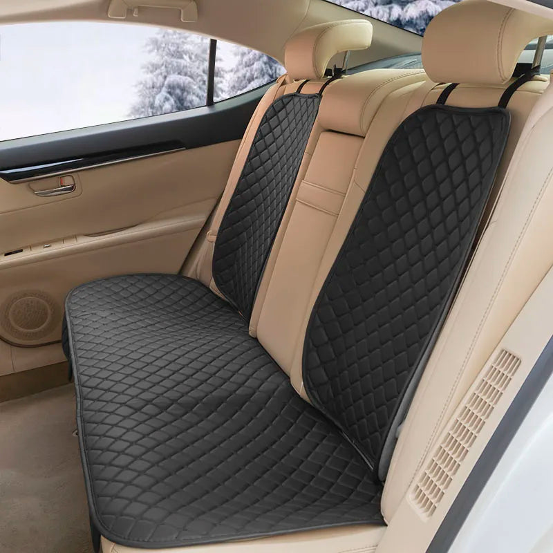 SEAMETAL Car Seat Cover with Backrest Pad PU Leather Vehicle Seat Protector Anti Slip Chair Mat Universal for Sedan Suv Truck