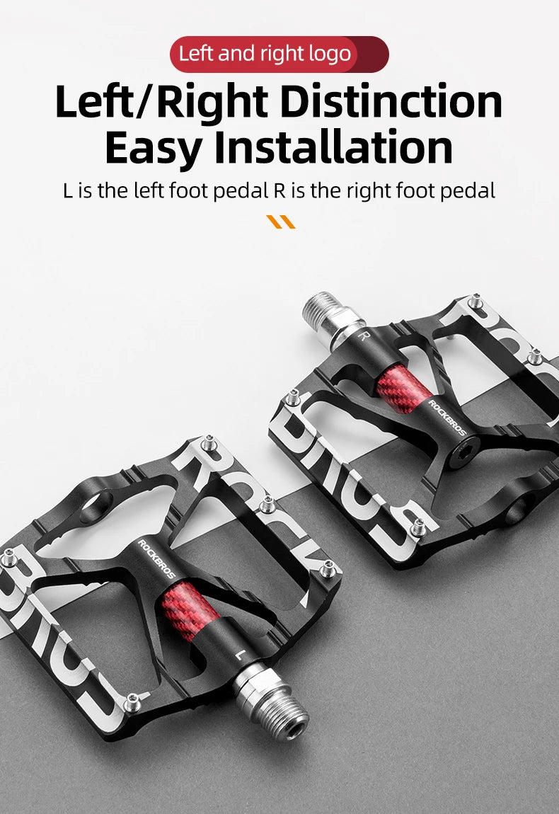 Aluminum Alloy Bike Pedals with Non-Slip Grip & Reflective Safety