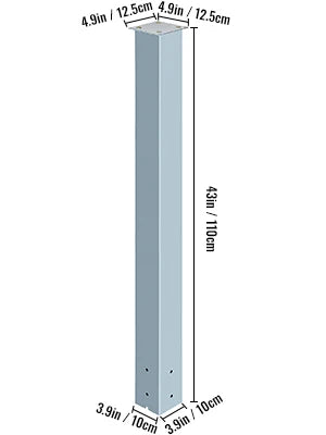 Solid Mailbox Post Stand Steel Letter Box Post with Drain Hole