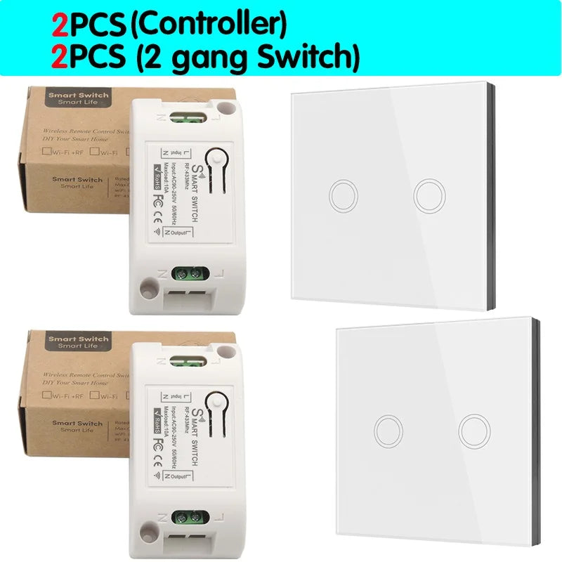 Wireless Wall Switch and Receiver - Gang Options