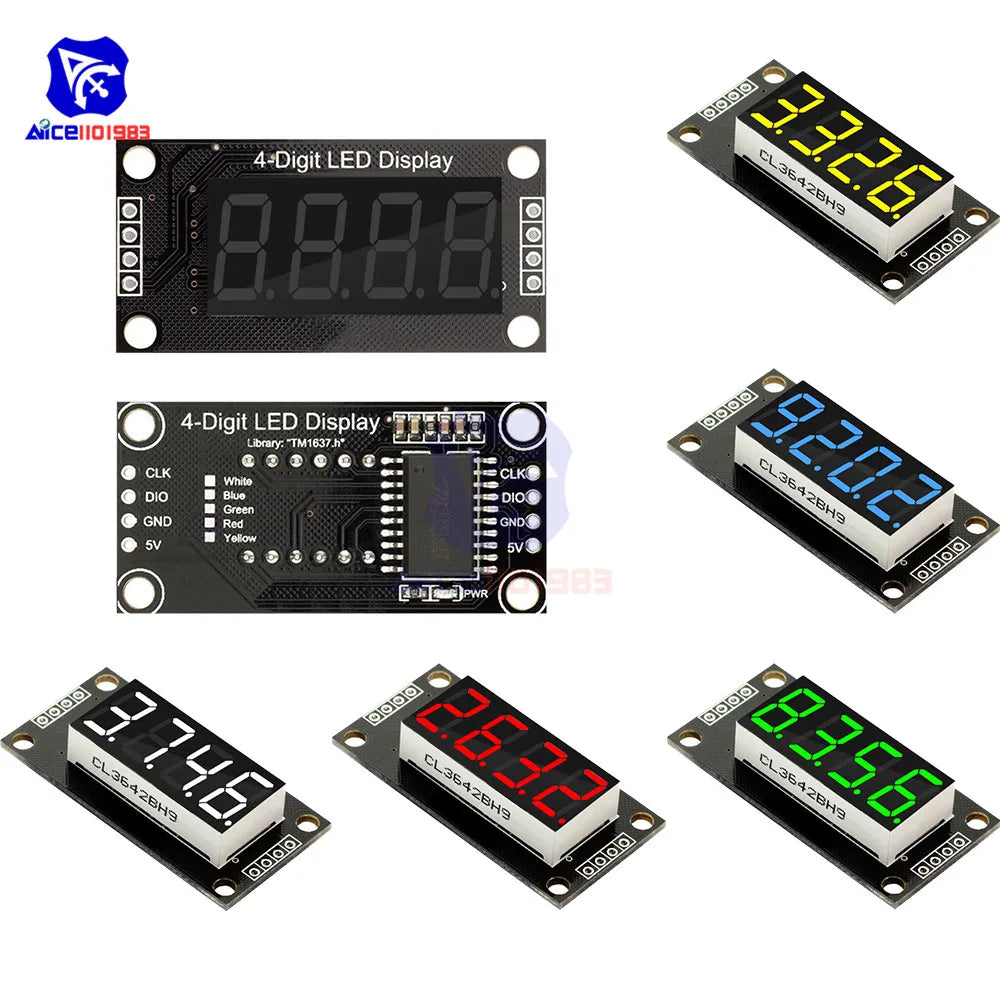 وحدة شاشة LED رباعية الخانات وذات 7 مقاطع TM1637