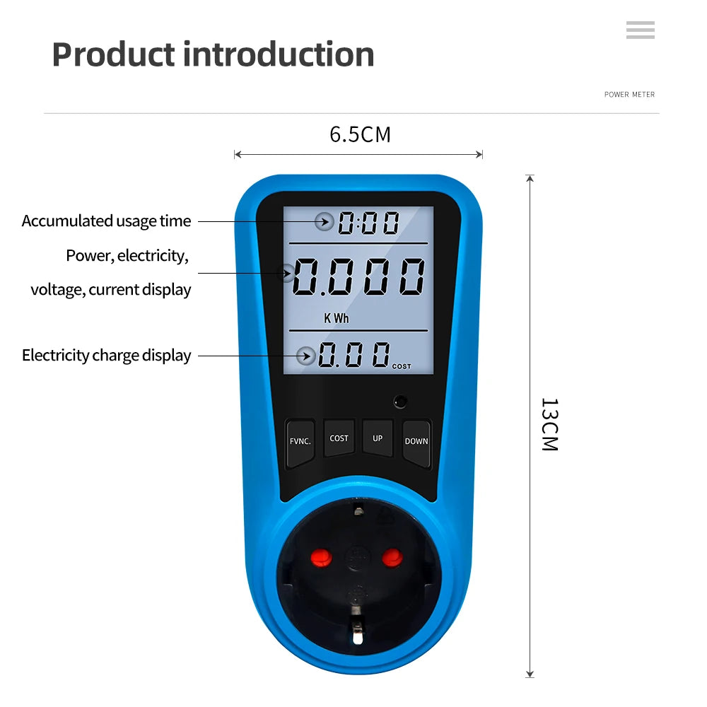 Plug-In Digital Electricity Usage Monitor