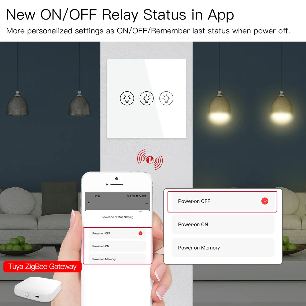 MOES Smart Dimmer Switch ZigBee Tuya, 1/2/3 Gang Control, Alexa Google Home Compatible, APP Remote Dimming