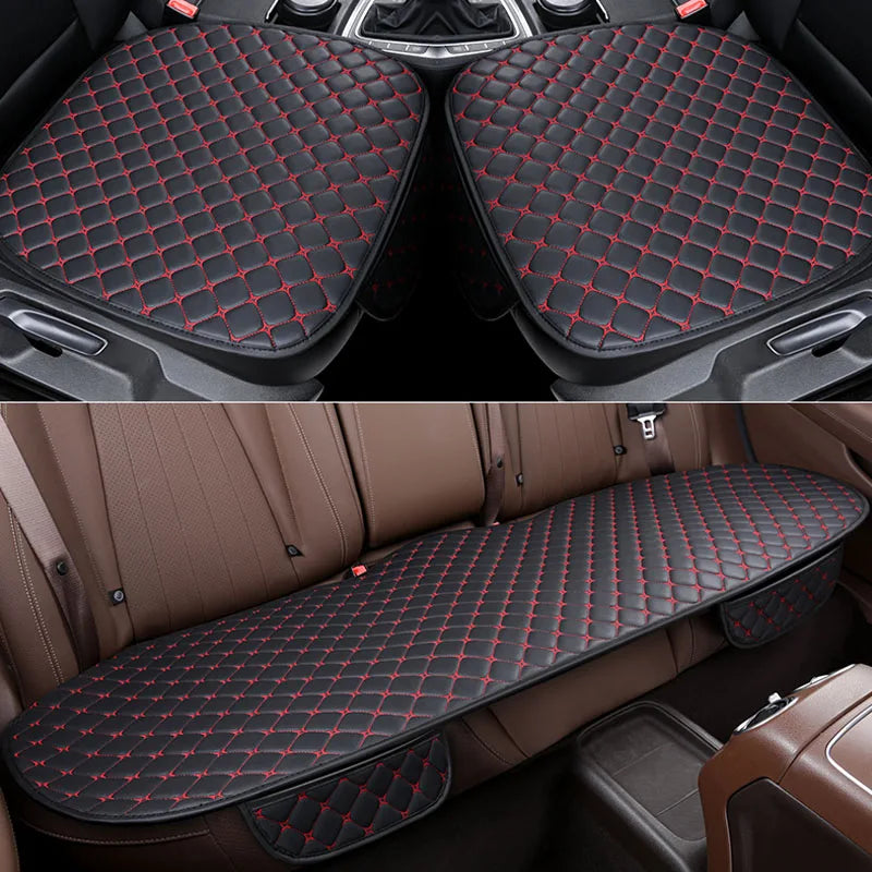 SEAMETAL PU Leather Car Seat Cover Universal Seat Cushion Auto Chair Protective Cover Auto Protector Pad with Storage Pocket