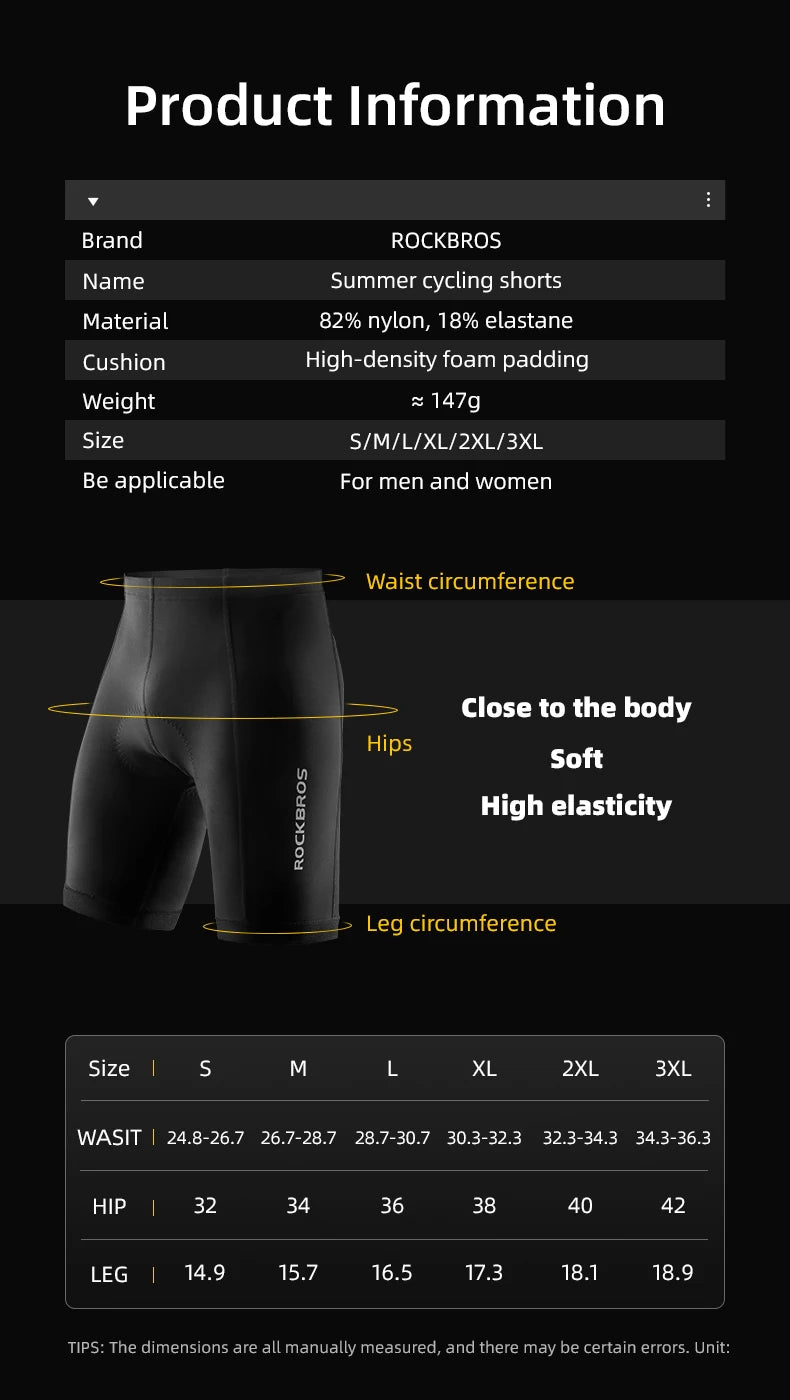 Cycling Shorts with 3D Gel Pad Breathable Quick-Dry Bike Tights