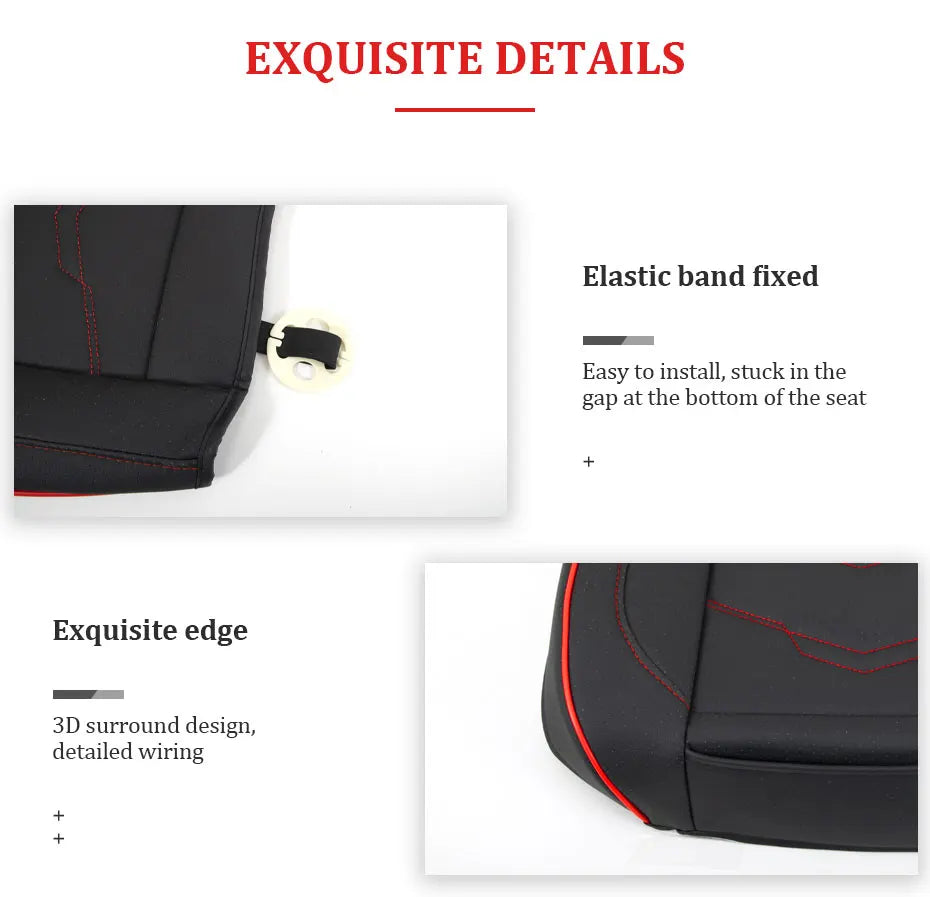 SEAMETAL Wrapped Car Seat Cover Anti Scratch Wear-Resistant Vehicle Seat Protector Cushion PU Leather Breathable Auto Chair Pad