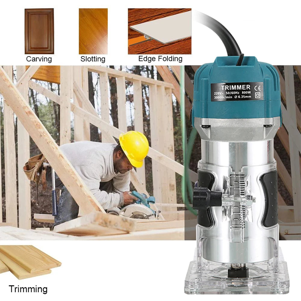 800W Wood Router Machine – High‑Speed Woodworking Trimmer