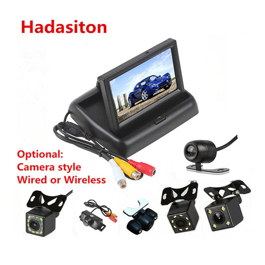 4.3 inch TFT LCD screen Car Monitor Rearview Reverse Parking Monitor with 2-channel Video Input,Camera optional 