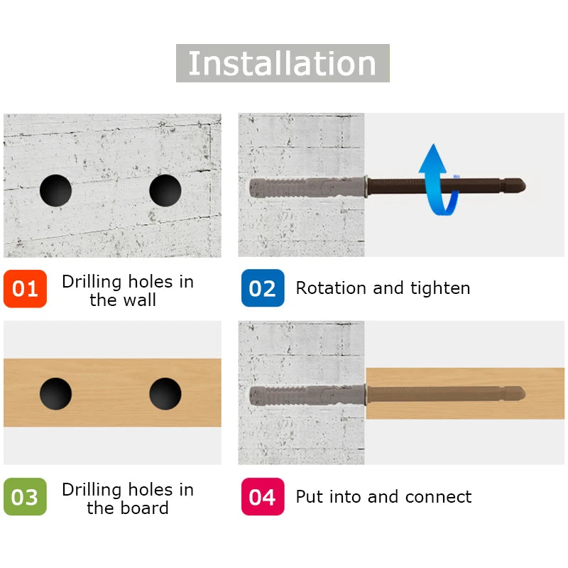 Concealed Floating-Shelf Support Rods, Size/Pack Options