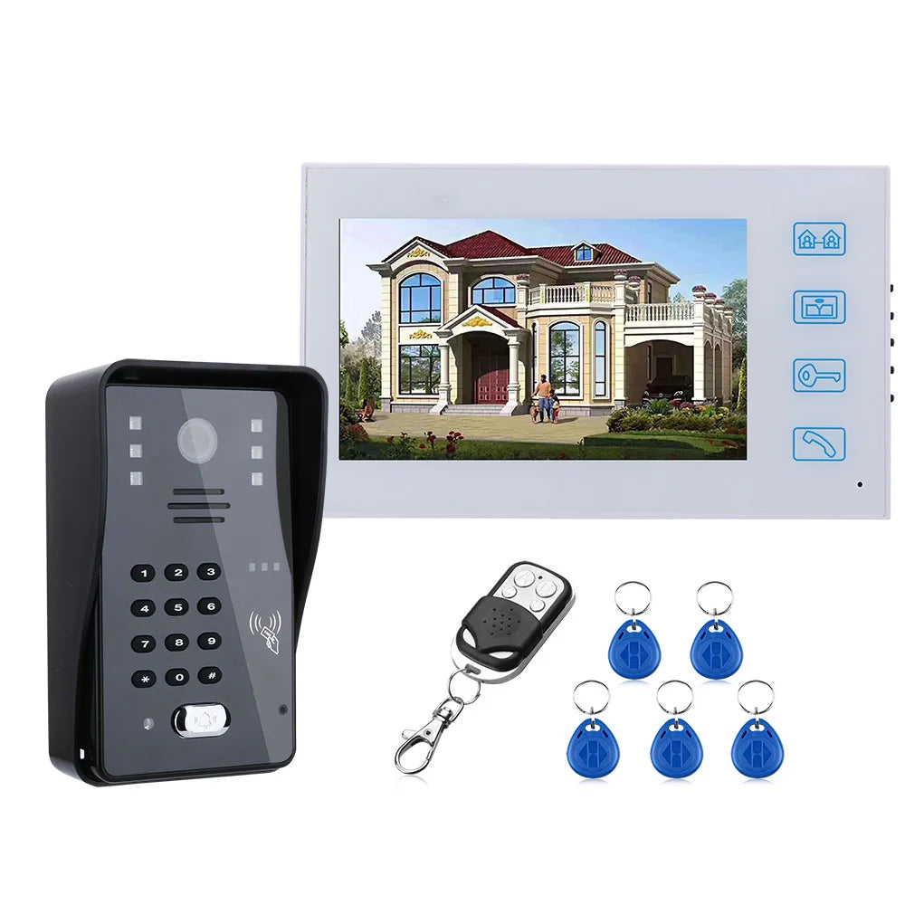 7inch Video Door Phone Intercom Doorbell With RFID Password IR-CUT 1000TV Line Camera Wireless Remote Access Control System Spy-shop.com