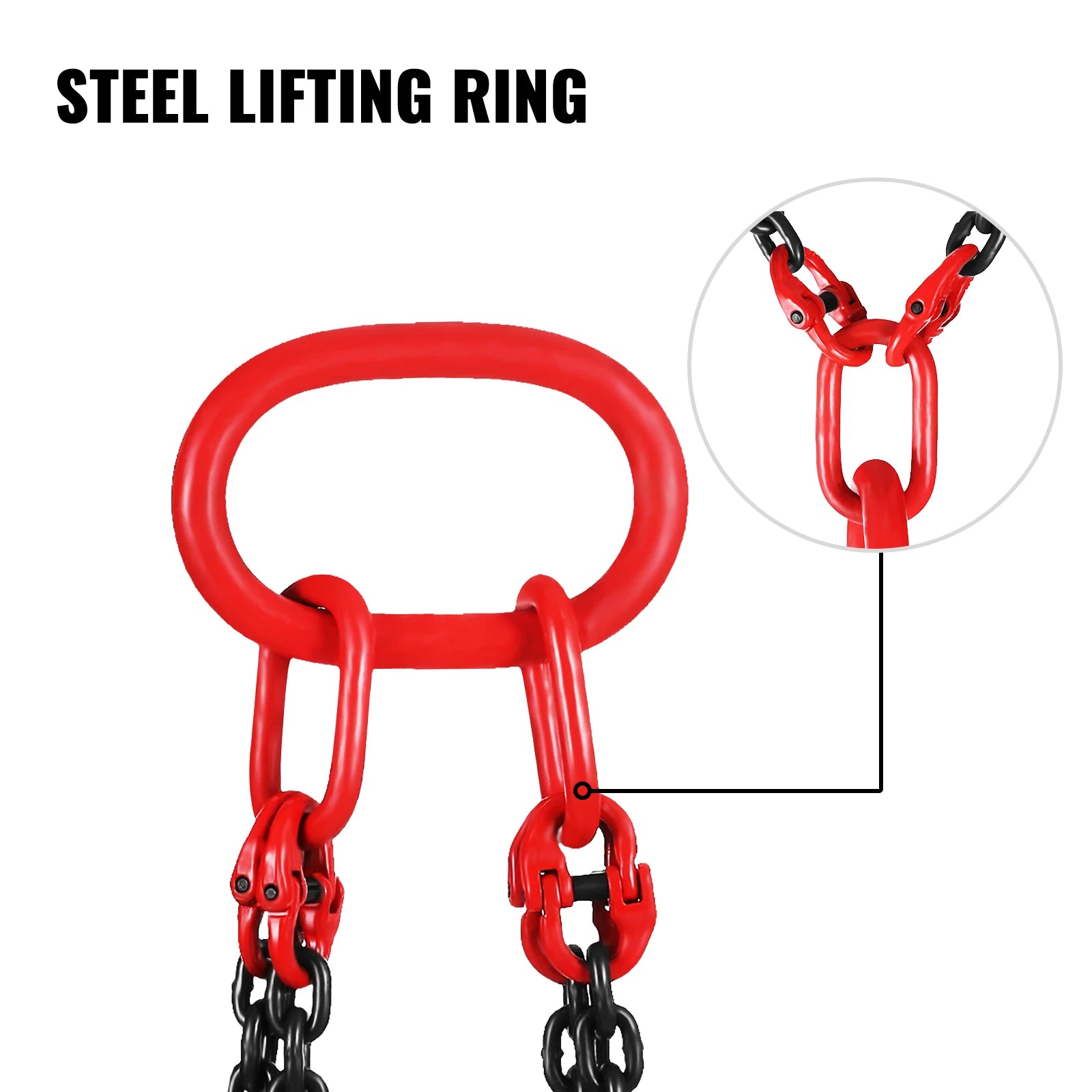 SuceeBuy Chaine d’arrimage de levage Sangles de levage 5 t 1,5 m 3 m 4 m X 5/16 pouce Durable avec 4 brins  crochets de grade et ajusteur Acier allié G80