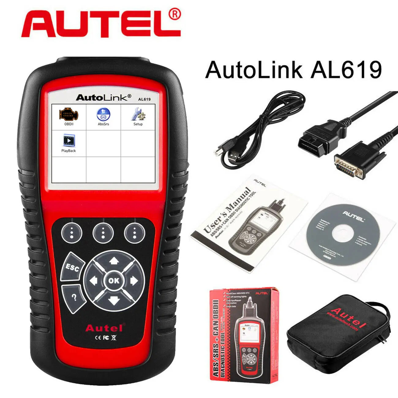 Autel AL619 OBD2 Scanner ABS SRS Auto-Diagnosegerät Fehlercode-Leser
