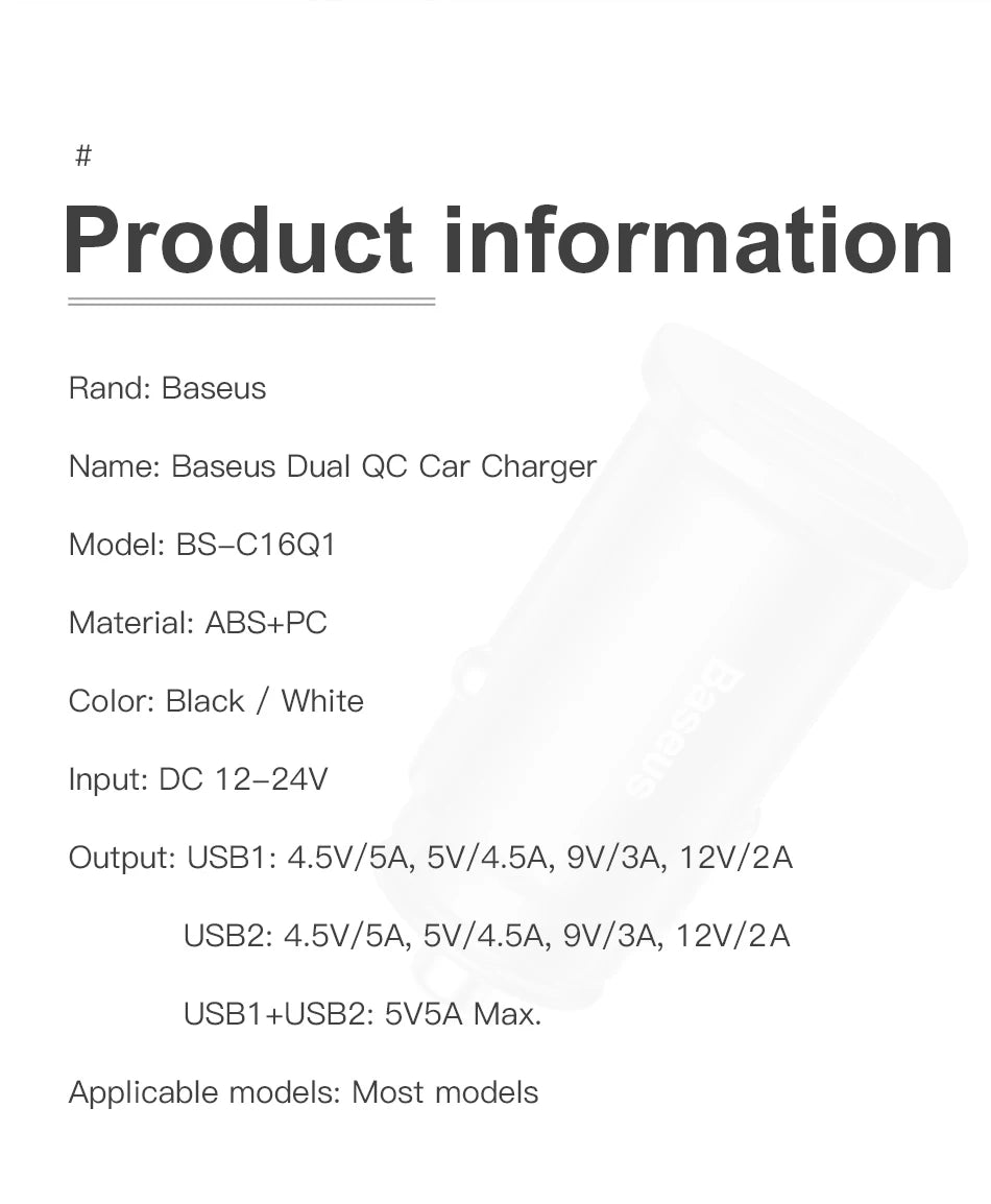 USB Car Charger - USB-A and USB-C Options