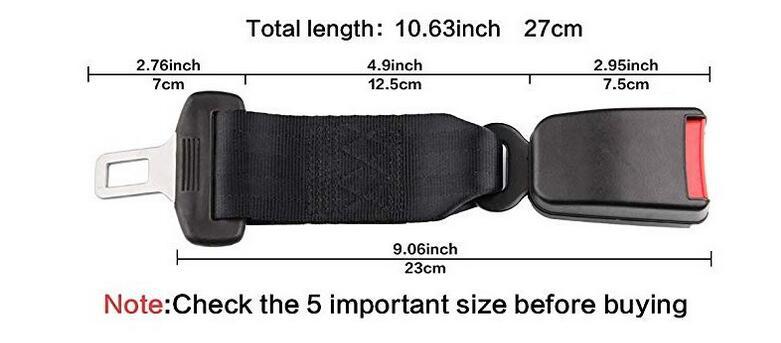 Cinturón de seguridad para carro 23CM Extensión de cinturón de seguridad Cuelgue de hebilla Clip de cinturón Extensor Ajustable Longitud universal para niños
