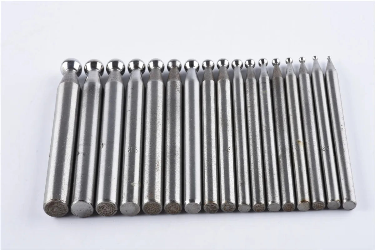 17-Piece Stainless Steel Dapping Punch Set — 2–10 mm