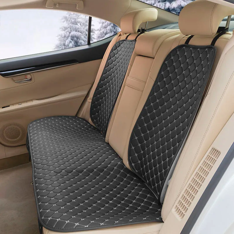 SEAMETAL Car Seat Cover with Backrest Pad PU Leather Vehicle Seat Protector Anti Slip Chair Mat Universal for Sedan Suv Truck