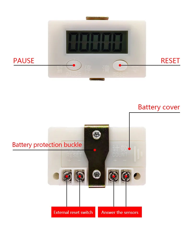 Contador Digital Eletrônico 5 Display Proximidade Sensor Magnético Industrial Interruptor de Chave Contador de Punch Contador Automático Indução Medidor