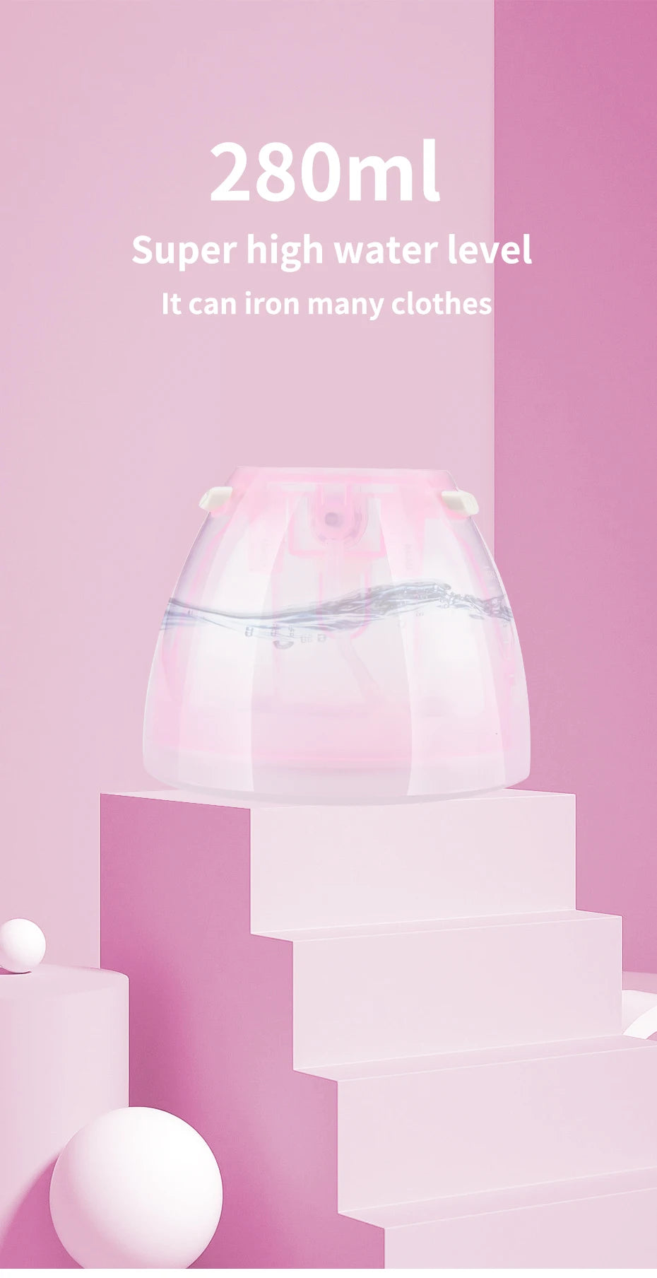 saengQ Handheld Garment Steamer 1500W Electric Household Fabric Steam Iron 280ml Portable Vertical Fast-Heat For Clothes Ironing 