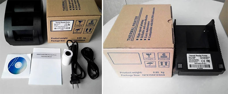  Impresora térmica de recibos de 58 mm y opciones de papel