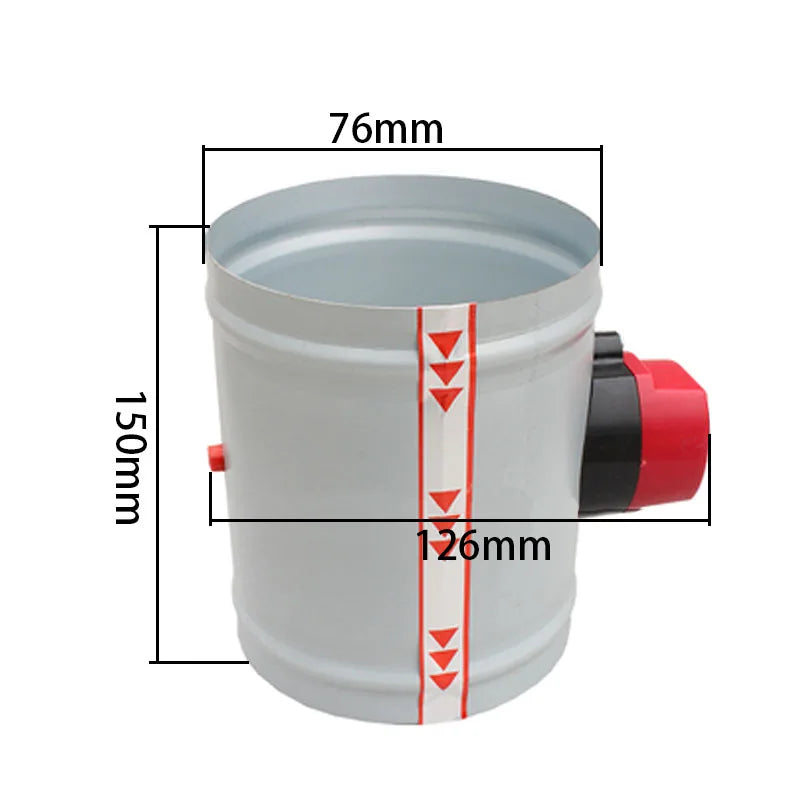 220V gegalvaniseerde motorklep, elektrische luchtklep, gemotoriseerde terugslagklep voor leidingen van 3/4/5/6/8 inch 80/100/125/150/200/250mm