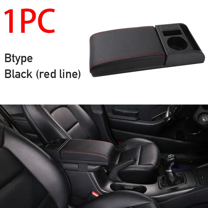 Universal Car Armrest with Cup Holder and USB Storage Box