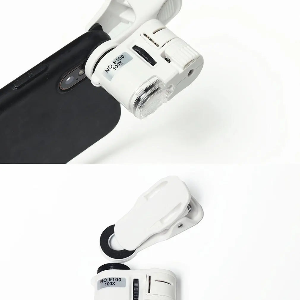 Clip-On Phone Magnifier with LED and UV Light