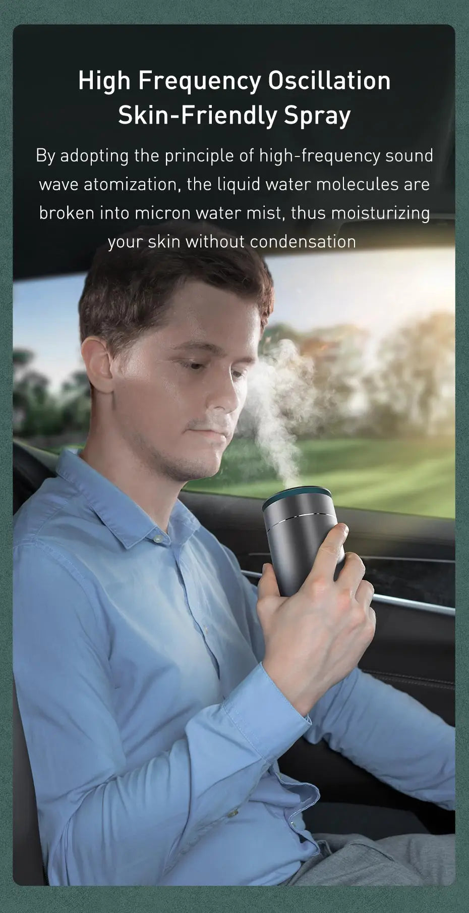 Baseus Car Diffuser Humidifier Auto Air Purifier Aromo Air Freshener with LED Light For Car Aroma Aromatherapy Diffuser 